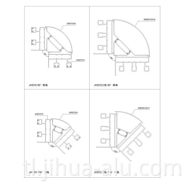 Aluminum JHD72-114 A Push-Pull Window Assembly Structure